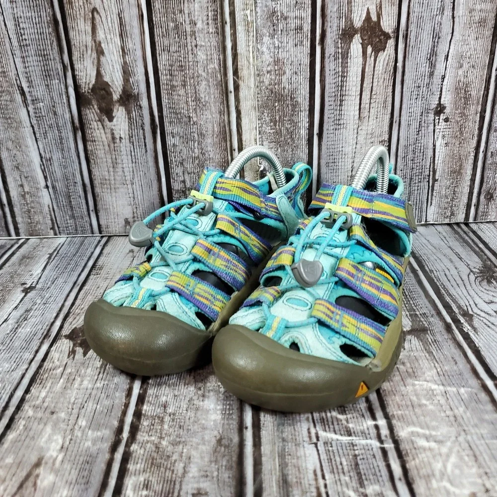 KEEN Youth Newport H2 Waterproof Sandals Blue Purple Yellow Hiking Shoes Size 2
